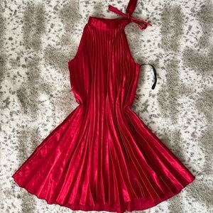 Vintage Red Pleated dress